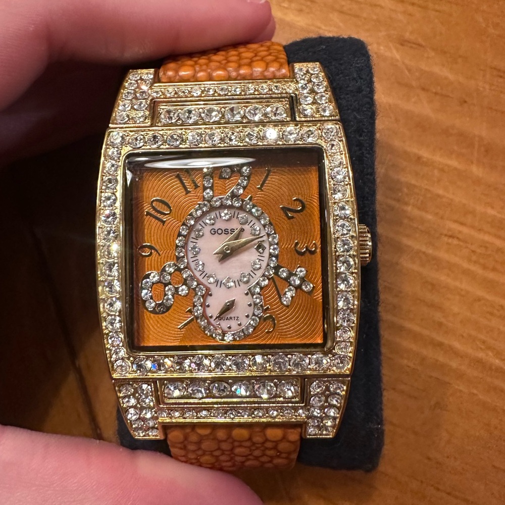 GOSSIP orange gold-tone watch